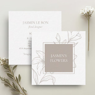 Blanc & Taupe Étiquette floral chic