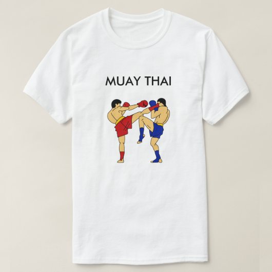 Blanc thaïlandais de T-shirt de Muay (Chambre (Design devant)