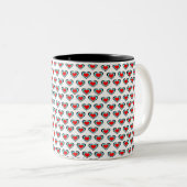 Blanc Tri Coeurs Couleurs Mug Classique, 325 ml (Devant droit)
