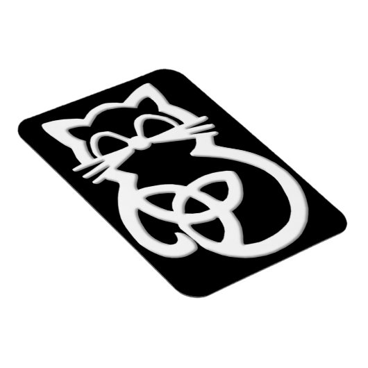 Blanc Trinity Knot Celtic Cat Magnet (Côté Droit)