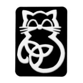 Blanc Trinity Knot Celtic Cat Magnet (Vertical)