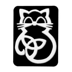 Blanc Trinity Knot Celtic Cat Magnet