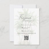 Blanc Tropical Moderne Mariage QR Code RSVP (Devant)