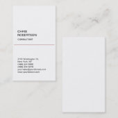 Blanc unique Carte de visite classique classique (Devant / Derrière)