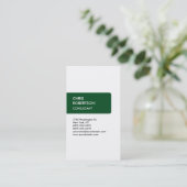 Blanc Vert Attractif Design Carte de visite (Debout devant)