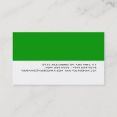 Blanc Vert Attrayant Carte de visite de charme (Dos)