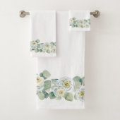 Blanc vert délicat aquarelle rose feuille (En situation)