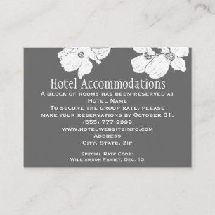 Blanc Vintage Dogwood Hotel Cartes d'Hébergement
