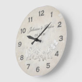 Blanc vintage sur horloge Mariage blanc (Angle)