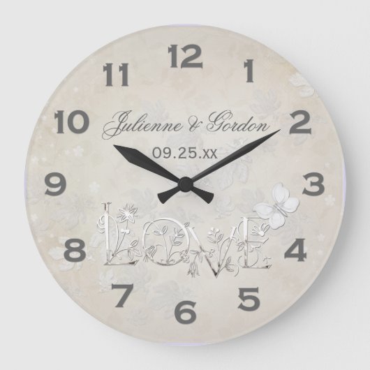 Blanc vintage sur horloge Mariage blanc (Recto)