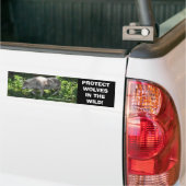 BLANC WOLF Wildlife Conservation Bumper sticker (Sur camion)