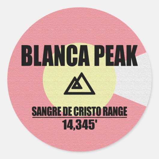Blanca Peak Ronde Sticker (Voorkant)