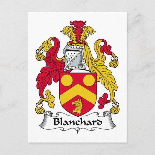 Blanchard Family Crest Briefkaart (Voorkant)