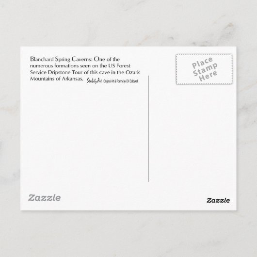 Blanchard Spring Caverns Briefkaart (Achterkant)
