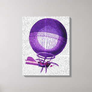 Blanchards Hydrogeen (Paars) Hot Air Ballon 3 Canvas Afdruk