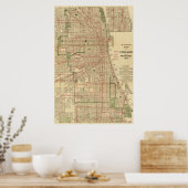 Blanchard's map of Chicago Poster (Keuken)