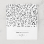 BLANCHE | Black Floral Mariage Table Cartes de Pla (Extérieur déplié)