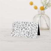 BLANCHE | Black Floral Mariage Table Cartes de Pla (Dos)