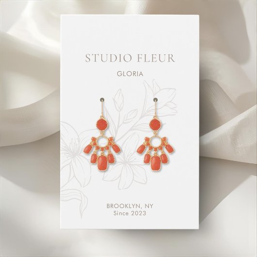 BLANCHE | Boucles d'oreilles florales chic Affiche