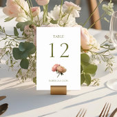 BLANCHE | Carte de numéro de table du Mariage rose