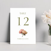 BLANCHE | Carte de numéro de table du Mariage rose