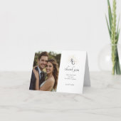 BLANCHE | Carte de remerciements Mariage plié Mono (Devant)