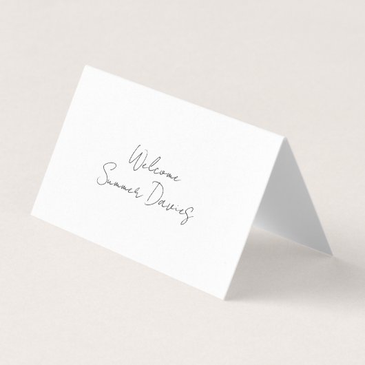 BLANCHE | Carte pliée de Mariage de script minimal (Front)