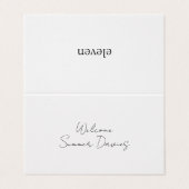 BLANCHE | Carte pliée de Mariage de script minimal (Outside Unfolded)