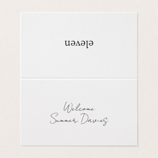 BLANCHE | Carte pliée de Mariage de script minimal (Outside Unfolded)