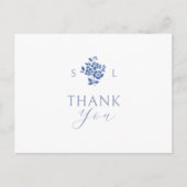 BLANCHE | Carte postale Merci Floral Bleu (Devant)