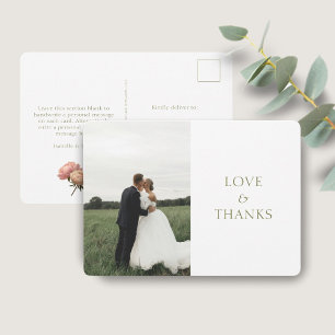 BLANCHE   Carte postale Rose chic Merci