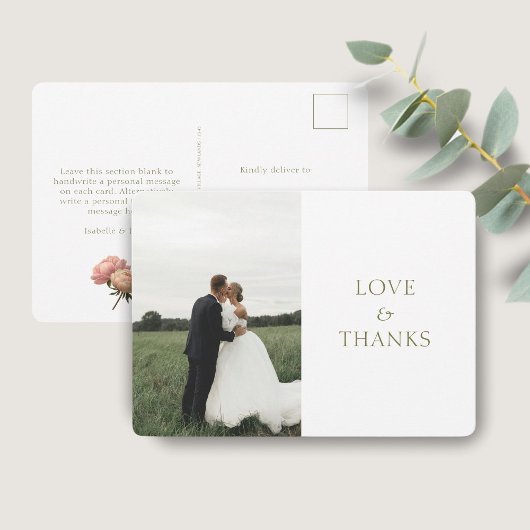 BLANCHE | Carte postale Rose chic Merci