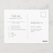 BLANCHE | Carte postale RSVP Chic Floral Wedal (Dos)