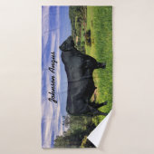 Blanche de lancer d'angle noir personnalisée (Serviette de bain)