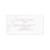 BLANCHE | Étiquettes de adresse fleuristes moderne (Devant)