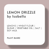 BLANCHE | Étiquettes d'ingrédients de gâteaux fait