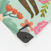 Blanche florale de Pitbull - couverture de chien, (Coin)