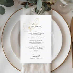 BLANCHE   Menu plat Mariage floral chic