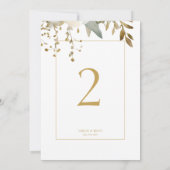 BLANCHE | Numéro de table du Mariage de feuillage (Dos)