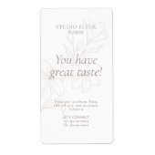 BLANCHE | Simple moderne fleuriste Étiquettes d'ex (Devant)