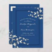 Blanches fleurs de cerisier Sakura Asie Faire-part (Devant / Derrière)