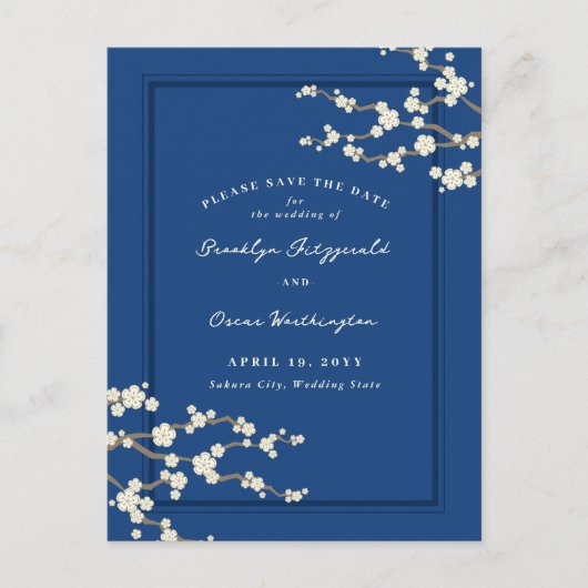 Blanches fleurs de cerisier Sakura Asie Faire-part (Devant)