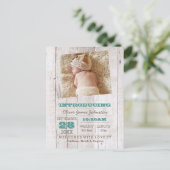 blanchir le Faire-part de naissance photo Turquois (Debout devant)