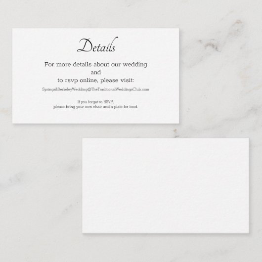 Blanco behuizingskaart (voeg uw eigen achtergrond  informatiekaartje (Voorkant / Achterkant)