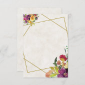 Blanco Bourgogne en gele bruiloft Kaart (Voorkant / Achterkant)