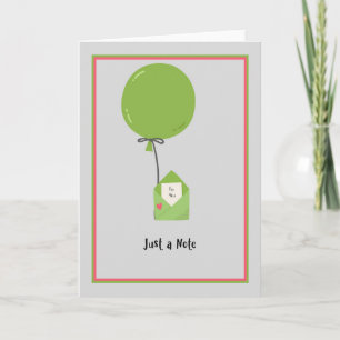 Blanco briefkaart met envelop en ballon