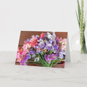 Blanco briefkaart - Sweet Peas