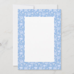 Blanco bruiloft uitnodiging - blauw porselein