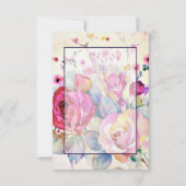 Blanco budet Roze florale bruiloft Kaart (Voorkant)
