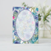 Blanco budget Blauwe florale achtergrond bruiloft Kaart (Staand voorkant)